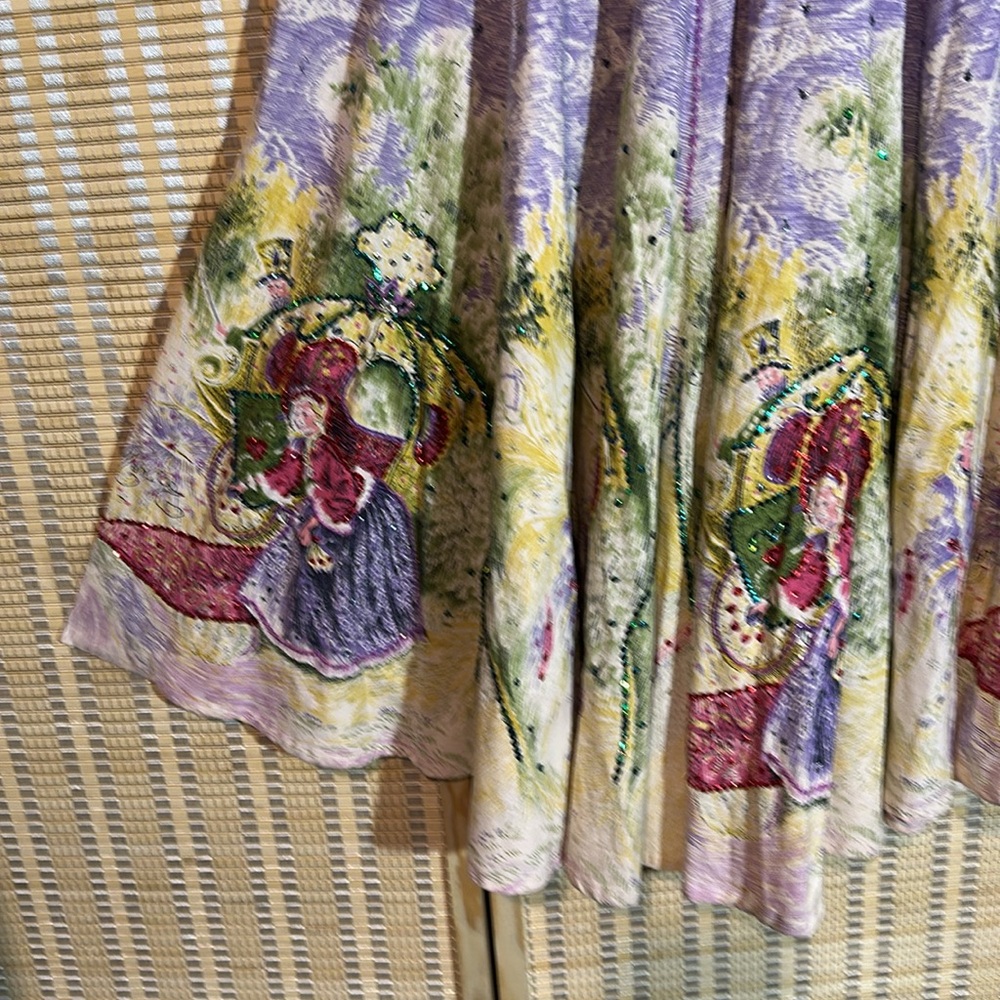 Christopher Fischer 100% Cotton Painted Victorian Cinderella Circle Skirt Medium - Picture 14 of 16
